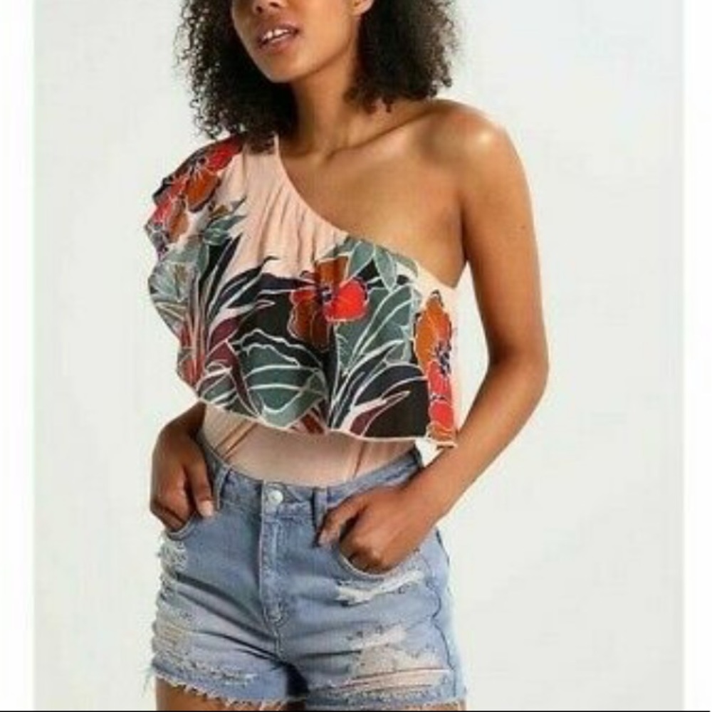 NWT Free People One-Shoulder Top S/ Pink